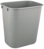 A Picture of product RCP-2955GRA Rubbermaid® Commercial Deskside Plastic Wastebasket, Rectangular, 3.5gal, Gray