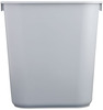 A Picture of product RCP-2955GRA Rubbermaid® Commercial Deskside Plastic Wastebasket, Rectangular, 3.5gal, Gray