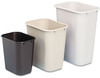 A Picture of product RCP-2955GRA Rubbermaid® Commercial Deskside Plastic Wastebasket, Rectangular, 3.5gal, Gray