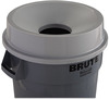 A Picture of product RCP-3543GRA Rubbermaid® Commercial Round Brute® Funnel TopReceptacle, 22 3/8 x 5, Gray