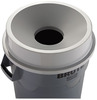 A Picture of product RCP-3543GRA Rubbermaid® Commercial Round Brute® Funnel TopReceptacle, 22 3/8 x 5, Gray