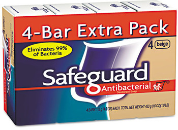 Safeguard® Deodorant Soap, Beige, 4oz Bar, 48/Carton