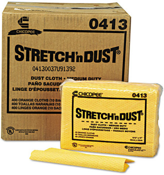 Chicopee Stretch 'n Dust® Cloths. 12.6" x 17." Yellow/Orange Color.