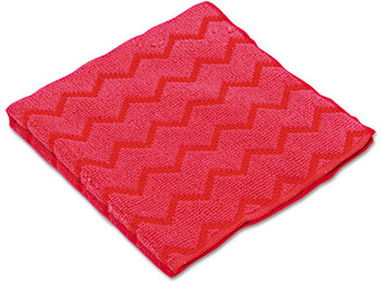 Rubbermaid® Commercial Microfiber Cleaning Cloths, 12 x 12, Red, 12/Carton