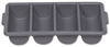 A Picture of product RCP-3362GRA Rubbermaid® Commercial Cutlery Bin, 4 Compartments, Plastic, Gray