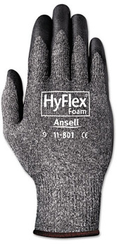 AnsellPro HyFlex® Foam Nitrile-Coated Nylon-Knit Gloves, White/Gray, Size 10, 12 Pairs
