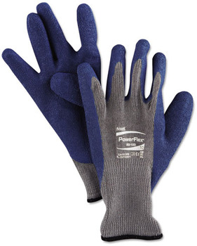 AnsellPro PowerFlex® Multi-Purpose Gloves, Blue/Gray, Size 10, 12 Pairs