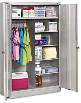 Tennsco Assembled Jumbo Combination Storage Cabinet, 48w x 24d x 78h, Light Gray