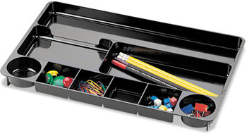 Officemate Recycled Plastic Drawer Organizer, Plastic, 14 x 9 x 1 1/8, Black