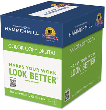 Hammermill® Color Copy Digital Paper, 100 Brightness, 28lb, 8-1/2 x 11, Photo White, 2500/Carton