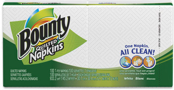 Bounty® Quilted Napkins®,  1-Ply, 12.1 x 12, White, 100/Pack