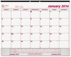 A Picture of product RED-C1731V Brownline® Monthly Desk Pad Calendar 22 x 17, White/Burgundy Sheets, Black Binding, Clear Corners, 12-Month (Jan to Dec): 2025