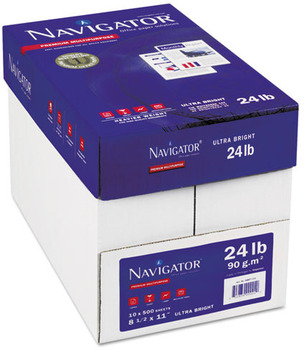 Navigator® Platinum Paper, 99 Brightness, 24lb, 8-1/2 x 11, White, 5000/Carton