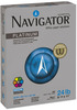 A Picture of product SNA-NPL1124 Navigator® Platinum Paper, 99 Brightness, 24lb, 8-1/2 x 11, White, 5000/Carton