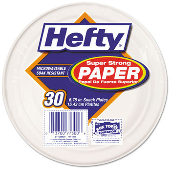 Hefty® Super Strong Paper Dinnerware, 10 1/4" Plate, Bagasse, 30/Pack