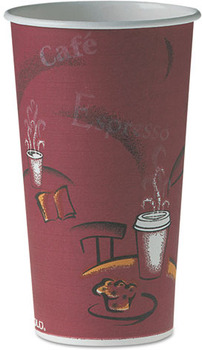 SOLO® Cup Company Single-Sided Poly Paper Hot Cups in Bistro® Design, 600/Carton