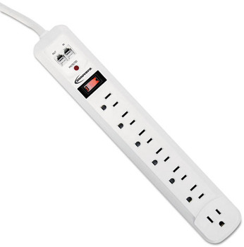 Innovera® Surge Protector, 7 Outlets, 6ft Cord, Tel/DSL, 1080 Joules