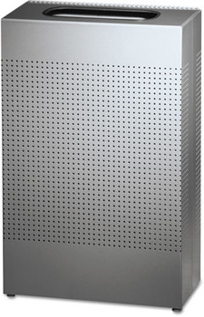 Rubbermaid® Commercial Designer Line™ Silhouettes Waste Receptacle, Steel, 25 gal, Silver Metallic