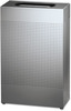 A Picture of product RCP-SR14EPLSM Rubbermaid® Commercial Designer Line™ Silhouettes Waste Receptacle, Steel, 25 gal, Silver Metallic