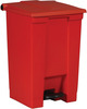 A Picture of product 972-662 Rubbermaid® Commercial Indoor Utility Step-On Waste Container, Square, Plastic, 12gal, Red