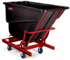 A Picture of product RCP-106943BLA Self-Dumping Hopper with four 6" dia (15.2 cm) Polyolefin Casters. Black Color.