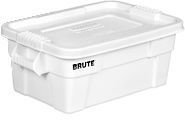 BRUTE® Tote with Lid. Gray Color.