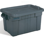 BRUTE® Tote with Lid. Gray Color.