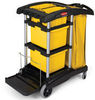 A Picture of product RCP-9T7300BLA Rubbermaid HYGEN™ Microfiber Cleaning Cart. Black Color.