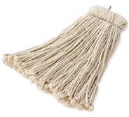 Non-Launderable Cotton/Synthetic Cut-End Wet Mop Heads, 16 oz, White, Twister White Headband