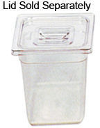 Cold Food Pan, 1/6 Size. Clear Color.