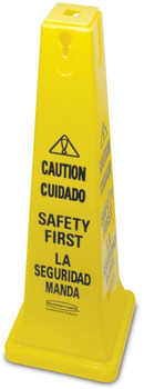 Safety Cone 36" (91.4 cm) with Multi-Lingual "Caution, Safety First" Imprint. Yellow Color.