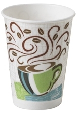 Dixie® PerfecTouch® Insulated Paper Hot Cups. 8 oz. Coffee Haze Design. 50 cups/sleeve, 20 sleeves/case.