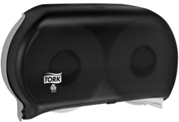 Tork Bath Tissue Jumbo Roll Twin Dispenser, 9 inch.  Smoke Color.