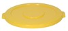 A Picture of product 562-186 Huskee™ Round Lid.  19-7/8" Diameter x 1-1/4".  Yellow Color.  Fits 20 Gallon Container.